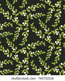 Seamless Mistletoe Pattern. Christmas Pattern.