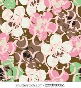 seamless mixed abstract hand drawn flowers pattern background , greeting card or fabric