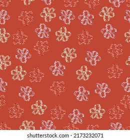seamless mixed red glitter flowers pattern background , greeting card or fabric