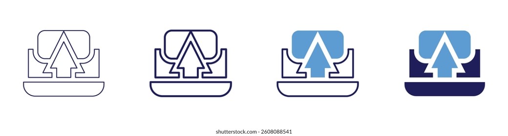 Seamless mobile checkout icon in 4 different styles. Thin Line, Line, Bold Line, Duotone. Duotone style. Editable stroke.
