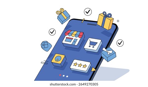 Seamless mobile shopping experience with intuitive app design and convenient online purchasing options for consumers