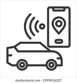 Seamless Mobility Outline Icon Vector Illustration