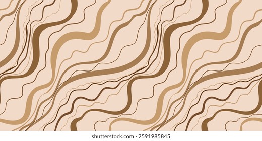 Seamless mocha mousse abstract pattern with flowing, organic lines in warm earthy tones, creating a smooth, elegant, and sophisticated visual effect