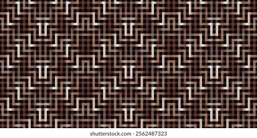 Seamless mocha mousse diagonal zigzag vector pattern