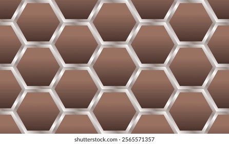 Seamless mocha mousse hexagon vector pattern