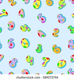 Seamless model number. Colored numbers on a blue background. Vector isolated.