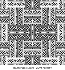 Seamless models. Modern stylish texture. Composition of regularly repeated geometric elements. Monochrome, simple. Vector.