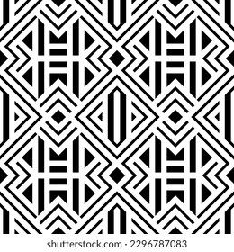 Seamless models. Modern stylish texture. Composition of regularly repeated geometric elements. Monochrome, simple. Vector.