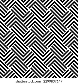 Seamless models. Modern stylish texture. Composition of regularly repeated geometric elements. Monochrome, simple. Vector.