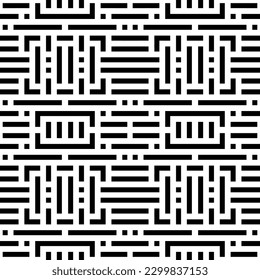 Seamless models. Modern stylish texture. Composition of regularly repeated geometric elements. Monochrome, simple. Vector.