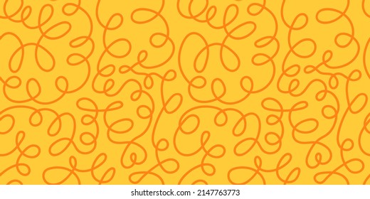 Seamless modern abstract doodle texture pattern doodle hand drawn lines. Bright yellow texture from figures in flat style hand drawn graphic. Seamless pattern background smart wallpaper