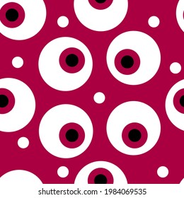 Seamless modern abstract pattern with cartoon eyes. Simple Halloween background. Pattern for textile, fabric