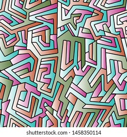 Seamless Modern Abstract vector camouflage pattern for girls, boys, clothes. Geometric shapes wallpaper for textile and fabric print. Fashion style spring colorful background texture.
