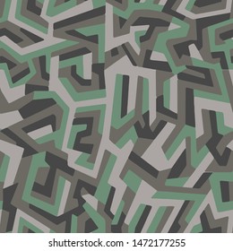 Seamless Modern Abstract vector camouflage pattern for girls, boys, clothes. Geometric shapes wallpaper for textile and fabric print. Fashion style camo background texture.