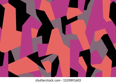 Seamless Modern Abstract vector camouflage pattern for child, girls, boys, clothes. Geometric shapes wallpaper for textile and fabric print. Fashion style colorful background texture.