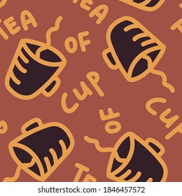 Seamless modern backdrop with a vector repeat cup of tea