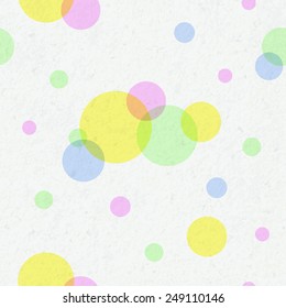 seamless modern background with multicolored polka dot pattern on a watercolor paper