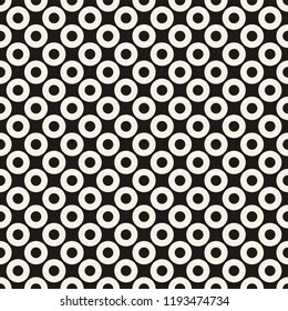 Seamless modern background with Polka Dot pattern, consisting of rings. Polka dot fabric. Abstract monochrome geometric texture. Vector design for prints, decoration, fabric, cloth, covers, linens.