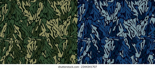 Seamless modern Camouflage abstract pattern, Military Camouflage repeat pattern design for Army background, printing clothes, fabrics, sport t-shirts jersey, web banners, posters, cards and wallpapers