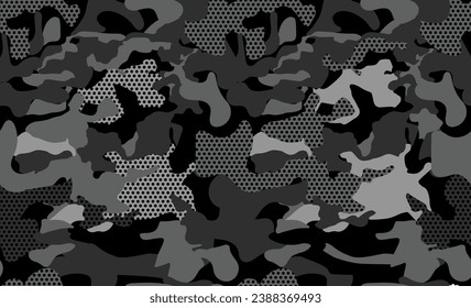 Seamless modern Camouflage abstract pattern, Military Camouflage repeat pattern design for Army background, printing clothes, fabrics, sport t-shirts jersey, web banners, posters, cards and wallpapers