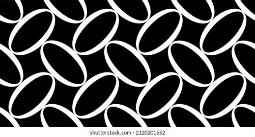 Seamless modern chain pattern on black. Vector Illustration.