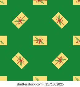 Seamless Modern Christmas Background Pattern with gift box