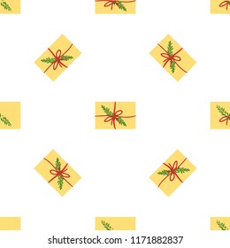 Seamless Modern Christmas Background Pattern with gift box
