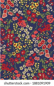 Seamless modern ditsy abstract floral tile