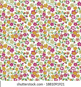 Seamless modern ditsy abstract floral tile
