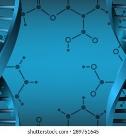 Seamless modern DNA molecule structure background. Science and biotechnology organic design. Can be used for wallpaper, pattern fills, web page background, surface textures. EPS10