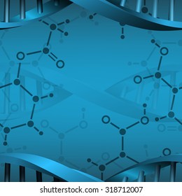 Seamless modern DNA molecule structure background. Science and biotechnology organic design. Can be used for wallpaper, pattern fills, web page background, surface textures. EPS10