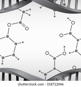 Seamless modern DNA molecule structure background. Science and biotechnology organic design. Can be used for wallpaper, pattern fills, web page background, surface textures. EPS10