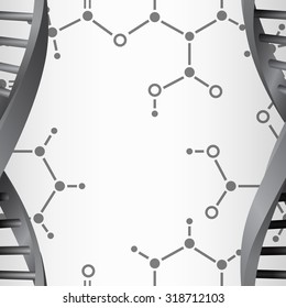 Seamless modern DNA molecule structure background. Science and biotechnology organic design. Can be used for wallpaper, pattern fills, web page background, surface textures. EPS10