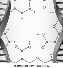 Seamless modern DNA molecule structure background. Science and biotechnology organic design. Can be used for wallpaper, pattern fills, web page background, surface textures. EPS10