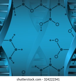 Seamless modern DNA molecule structure background. Science and biotechnology organic design. Can be used for wallpaper, pattern fills, web page background, surface textures. EPS10