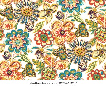 Diseño moderno de tejidos florales. Tile y repita.