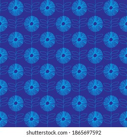 Seamless Modern Flower Drawing Pattern for Fabric and Textile Print