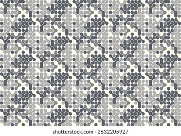 Fondo de camuflaje geométrico moderno sin fisuras en tonos beige y gris: diseño de Vector abstracto con puntos y Formas elegantes