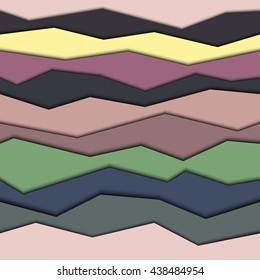 Seamless modern geometric pattern. Abstract background with horizontal broken stripes and shadows.