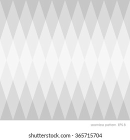 Seamless modern geometric pattern simple background of rhombuses. In one color gradient from light to dark, soft pale light gray color.