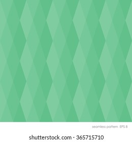 Seamless modern geometric pattern simple background of rhombuses. In one color gradient from light to dark green forest.