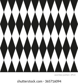 Seamless modern geometric pattern simple background of rhombuses. In two colors black and white.