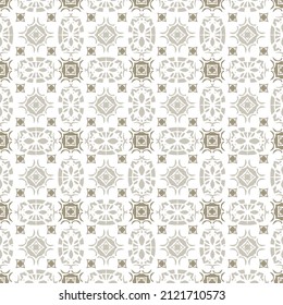 Seamless modern geometric repeat pattern. Green and grey multi shape texture pattern.