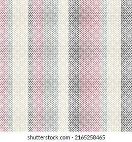 Seamless modern geometric texture pattern. Black, red, green and beige colorful striped background.