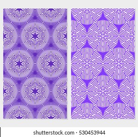 Seamless modern geometry patterns set. fantasy ornament. blue color. Vector illustration. Texture for design wallpaper.