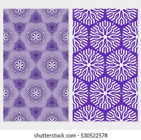 Seamless modern geometry patterns set. fantasy ornament. blue color. Vector illustration. Texture for design wallpaper.