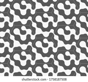 Seamless Modern Graphic Circle Pattern Pattern. Repeat Fashion Vector Smooth Textile Texture. Continuous Elegant Bio Backdrop Pattern. Fabric Repetition Texture. 