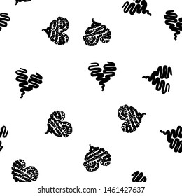 Seamless Modern grunge heart hand drawn set, great design for any purposes. Hand drawn doodle grunge heart set. Modern vector design. Seamless vector tile pattern. Doodle illustration
