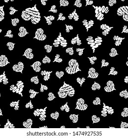 Seamless Modern grunge heart hand drawn set, great design for any purposes. Hand drawn doodle grunge heart set. Modern vector design. Seamless vector tile pattern. Doodle illustration.