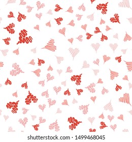 Seamless Modern grunge heart hand drawn set, great design for any purposes. Hand drawn red doodle grunge heart set. Modern red vector design. Seamless vector tile pattern. Doodle illustration.